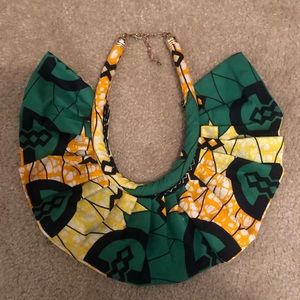Colorful printed collar necklace